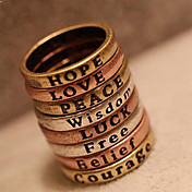 European and American retro minimalist retro lettering Wishing Ring Ring (random color)