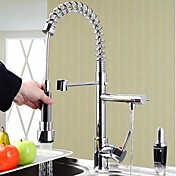 Contemporary Chrome Finish Single Handle  Pull-out Kitchen Faucet