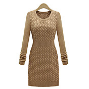 Shangying Round Collar Bodycon Knitwear Dress_5301