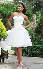 Ball Gown Sweetheart Knee-length Wedding Dress With 3D Floral 
