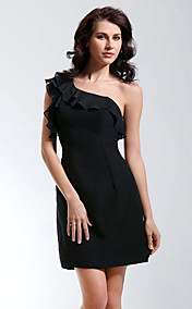 Sheath/ Column One Shoulder Short/ Mini Chiffon Cocktail/ Homecoming Dress
