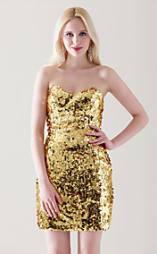 Sequined Sheath/ Column Strapless Short/ Mini Cocktail Dress inspired by Halle Berry
