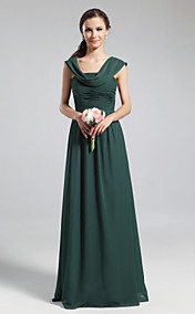 A-line Cowl Floor-length Chiffon Bridesmaid Dress 