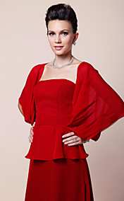 Sheath/Column Square Floor-length Chiffon Evening/Mother of the Bride Dress Dress 