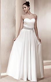 A-line Princess Strapless Floor-length Satin Wedding Dress inspired by Kate Middleton