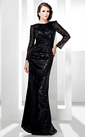 Sequined Sheath/Column Bateau Floor-length Evening Dress inspired by Rosario Dawson