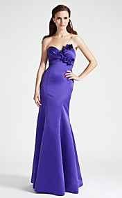 Trumpet/Mermaid Sweetheart Floor-length Satin Bridesmaid Dress