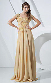 Sheath/Column Off-the-shoulder Floor-length Chiffon Evening Dress