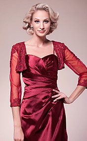 A-line Spaghetti Straps Knee-length Stretch Satin Mother of the Bride Dress With A Wrap