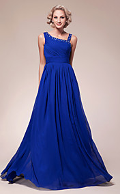 A-line Straps Floor-length Chiffon Mother of the Bride Dress 