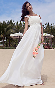 Empire Sheath/Column Floor-length Chiffon Wedding Dress 