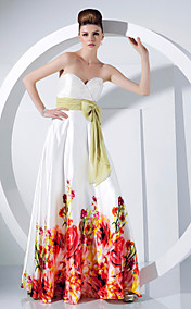 A-line Sweetheart Floor-length Charmeuse And Chiffon Evening Dress