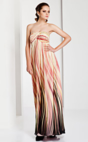  Sheath / Column Strapless Floor-length Chiffon Evening Dress