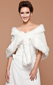 Faux Fur Wedding Bridal Shawl