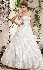 Ball Gown Princess Strapless Floor-length Taffeta Wedding Dress