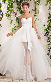 Two-In-One A-line Princess Sweetheart Floor-length Tulle Wedding Dress