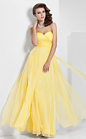 A-line Sweetheart Floor-length Chiffon Evening/Prom Dress