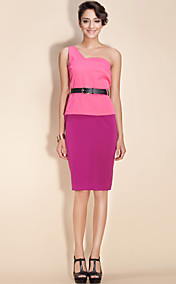 TS One-Shoulder Belted Pencil Dress