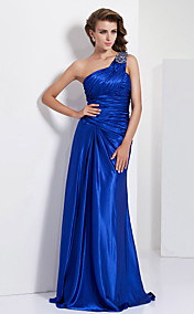 Sheath/ Column One Shoulder Floor-length Charmeuse Evening/Prom Dress