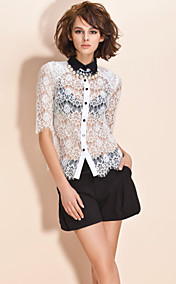 TS Button-down Lace Layering Blouse Shirt (More Colors)