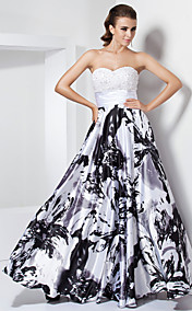 A-line Sweetheart  Floor-length Stretch Satin Evening Dress 