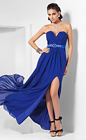 Sheath/ Column Sweetheart Floor-length Chiffon Evening Dress (FSM04258)