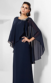 Sheath/Column Scoop Floor-length Chiffon Evening Dress 
