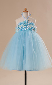 Lovely Halter Neckline Ball Gown Tulle Flower Girl Dress 