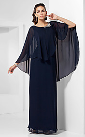 Sheath/Column Scoop Floor-length Chiffon Evening Dress 