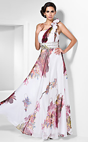 Sheath/Column One Shoulder Floor-length Chiffon Evening/Prom Dress 