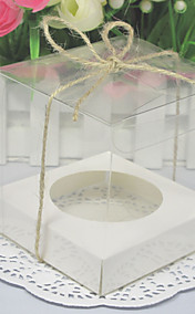 Transparent Cupcake Boxes With Base Inside (Set of 12) 
