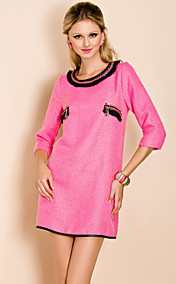 TS Sequin and Zipper Decorate Tweed Dress (More Colors)