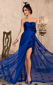  Sheath/ Column Sweetheart Asymmetrical Chiffon Evening Dress