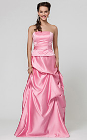 A-line Floor-length Taffeta Bridesmaid Dress With Pick Up Skirt