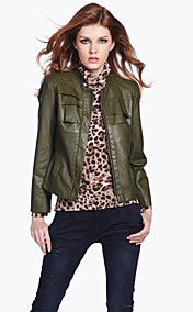 Long Sleeve Collarless Casual/Evening PU Jacket(More Colors)