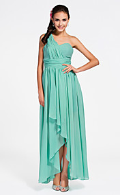 Shealth/Column Sweetheart Asymmetrical Chiffon Bridesmaid Dress