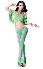 Dancewear Crystal Cotton Belly Dance Short Sleeve Top and Pant for Ladies More Colors