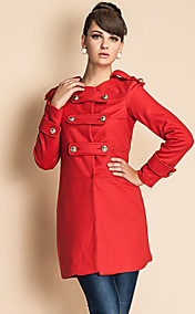 TS Military Style Golden Button Tweed Coat