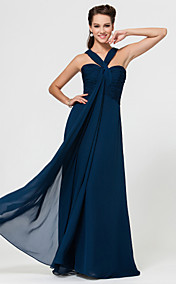 Sheath/Column Sweetheart Floor-length Chiffon Bridesmaid Dress With Ruching