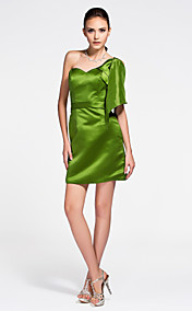  Sheath/ Column Sweetheart Short/ Mini Satin Bridesmaid Dress
