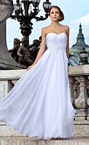 Sheath/Column Sweetheart Strapless Chiffon Wedding Dress 