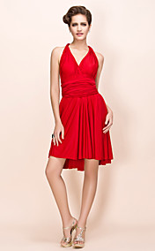 Sheath/Column Knee-length Stretch Satin Convertible Dress (452960)