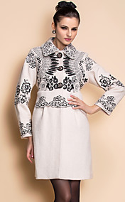 TS High End Retro Embroidery Ultra Warm Wool Tweed Coat