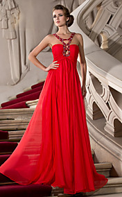  Sheath/Column Straps Floor-length Chiffon Evening Dress