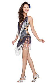 Dancewear Polyester With Tassels/Sequins Performance Latin Dress Built In Bra For Ladies More Colors 