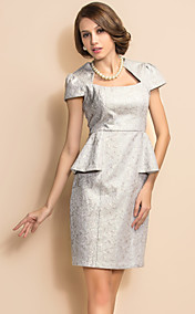 TS Jacquard Lurex Peplum Dress