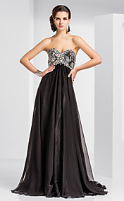 Sheath/Column Sweetheart Floor-length Chiffon And Sequined Evening Dress
