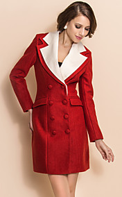 TS Contrast Color Layer Collar Tweed Coat