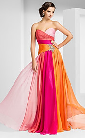 Sheath/Column Sweetheart Floor-length Chiffon Evening Dress