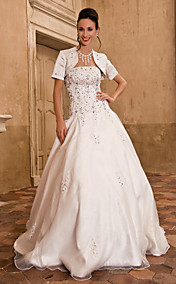 Ball Gown Strapless Floor-length Wedding Dress With Satin Wrap